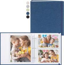 Linen 3-Ring Photo Album Holds 250 Photos, 200 4X6 Photos and 50 6X8 Pictures, P