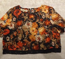 Parisan top Size 14 retro blouse  tunic  holiday  casual  short  sleeve tp89