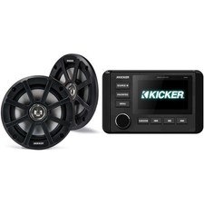 Kicker 46KMC4 Marine Gauge-Style Source  51PSC654 6.5" Powersports Speakers ...