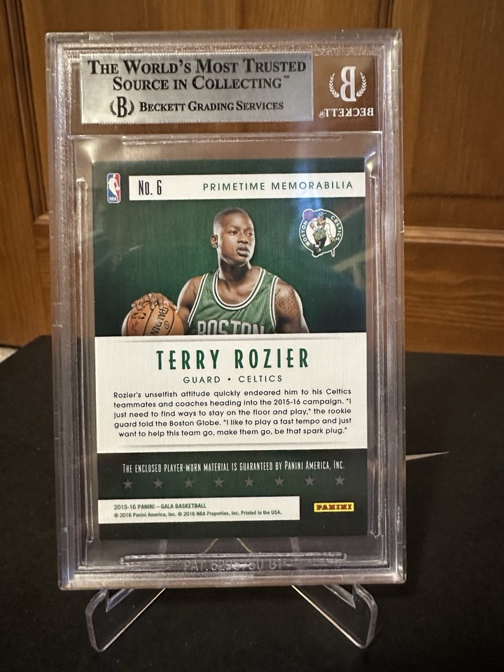 BGS 9 Terry Rozier 2015-16 Panini Gala Memorabilia Celtics Rookie Card ...
