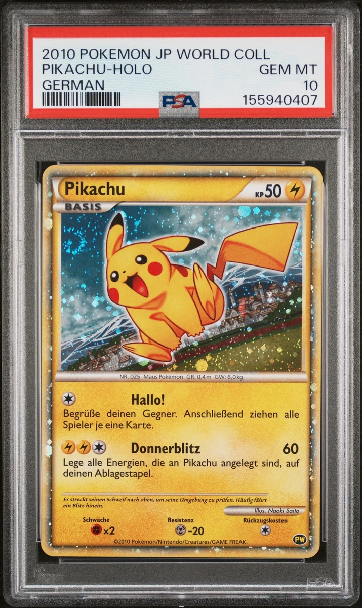 PSA10 ピカチュウ ワールドコレクション ドイツ ポケモンカード Pikachu Pokémon TCG German Individual Collectible Card Games for