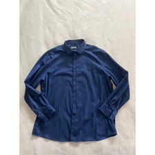 Michael Kors Mens Airsoft Stretch Dress Shirt Navy Blue Non Iron 2XL 18 34/35