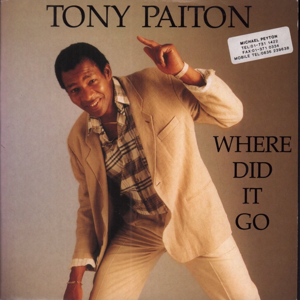 Tony Paiton Where Did It Go 7"" vinyl UK Ellorac 1989 pic sleeve has promo