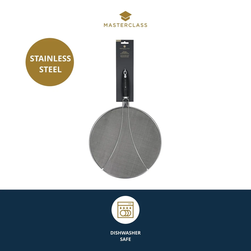 Protector contra salpicaduras MasterClass, acero inoxidable, resistente a olores, 33 cm (13"), Si... Foto 3 de 4