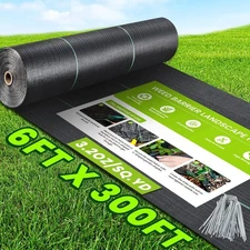 6x300FT Weed Barrier Landscape Fabric Heavy Duty, 3.2oz Woven Geotextile Fabric