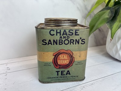 Rare Vintage Tea Tin Canister Chase & Sanborn's Japan Green Tea Tin