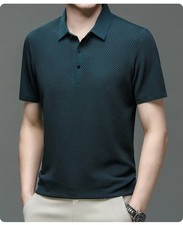 Summer Men's Short Sleeve T-shirt Business Casual Cool Breathable Polo Shirt