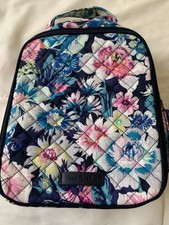 Vera Bradley Lunch Bag Garden Grove Black Floral Quilted Medium Insulated