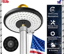 Flag Pole Light Solar Powered, 132 LED Ultra-Bright Flag Light with 2600mAh R...