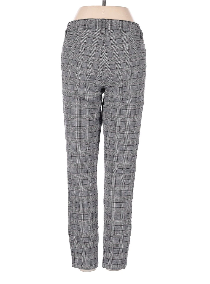 Pantalones ajustados Tommy Hilfiger grises negros a cuadros pierna recta para mujer talla 4 Foto 3 de 4