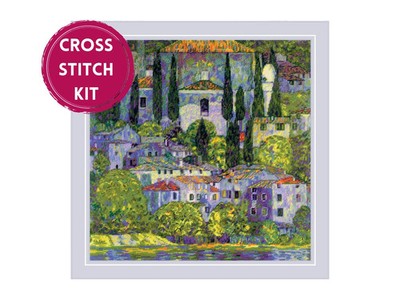 RIOLIS Counted Cross Stitch Kit 2338 Landscape with Cypresses  after Klimt