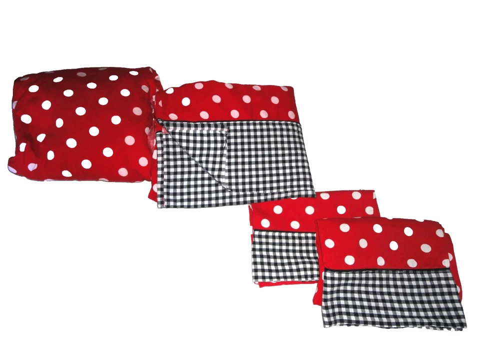 JUEGO DE SÁBANAS DOBLES SWEET JOJO NEGRO ROJO BLANCO LUNARES (4P) Foto 2 de 4