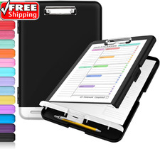 Clipboard with Storage, Clip Board 8.5 X 11 with Pen Holder, Plastic Organizatio
