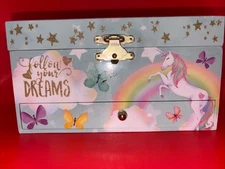 Unicorn Jewerly Box PLAYS FOLLOW YOUR DREAMS W Drawer