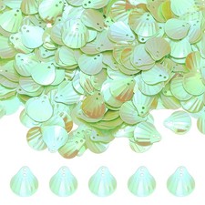 1200-Pack Seashell Sequins, 100g Shell Shape Loose SequinsAB Green