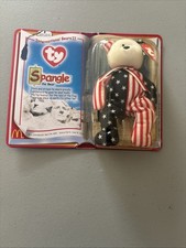TY Rare Beanie Baby "Spangle" The Bear 1999 With White Face