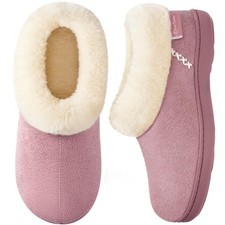 Women's Microsuede Cozy Memory Foam Winter Slippers with Fuzzy 7-8 Baby Pink