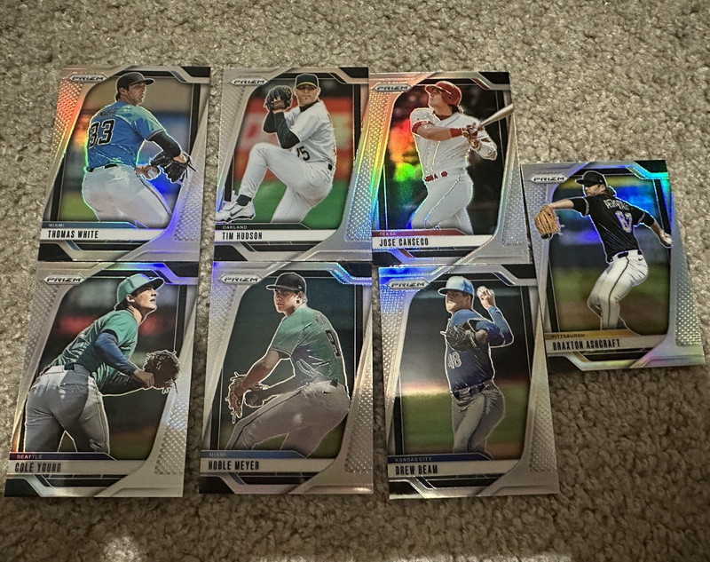 Panini Prizm 2025 Baseball Silver Prizm 7-Card Lot White/Hudson/Canseco