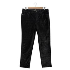 Talbots Flawless Five Pocket Corduroy Pants Metallic Black Slim Ankle, Size 8