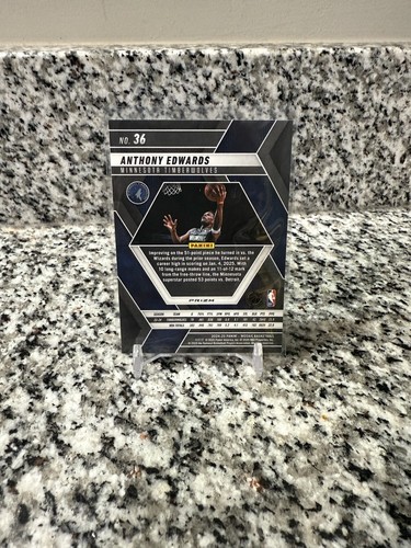 2024-25 Panini Mosaic #36 Anthony Edwards Blue Reactive Prizm - Picture 2 of 2
