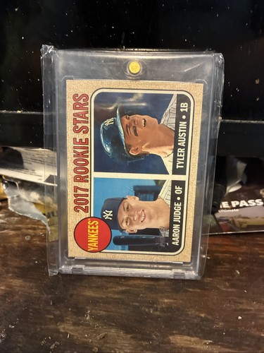 Yankees 2017 Rookie Stars: Aaron Judge / Tyler Austin #214 2017 Topps Heritage card
