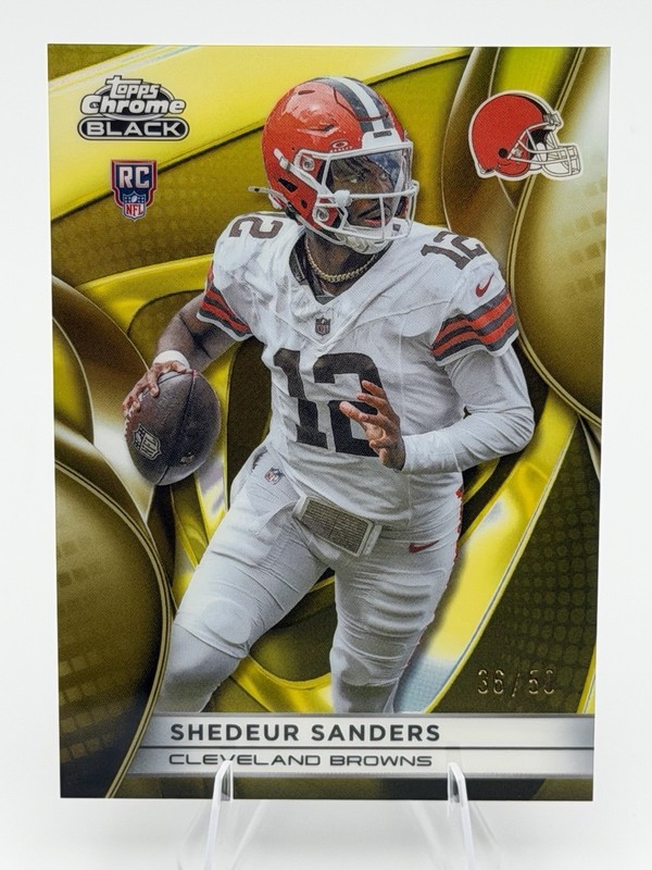 Shedeur Sanders 2025 Topps Chrome Black RC Gold 36/50 Cleveland Browns