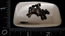 LH30171 VINTAGE  RODEO BULL RIDER  SMALL SIZE POLISHED CHROME BELT BUCKLE
