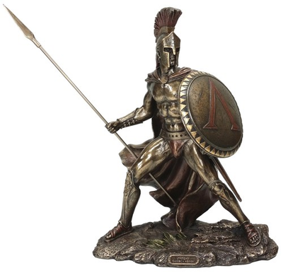 #ad 13.5quot; Leonidas Greek Warrior Spartan King Statue Sculpture W Spear amp; Shield $122.59
