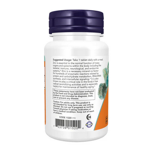 Zinc 100 Tabs 50 Mg by Now Foods - Afbeelding 3 van 3