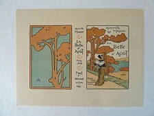 GEORGE AURIOL- LA BELLE D'AOUT - BOOK COVER PROOF ORIGINAL VINTAGE - CIRCA 1897