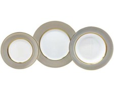 NARUMI SERVIZIO PIATTI 57 PZ 12 POSTI IN PORCELLANA BORDI ORO - MESH DIAMOND ORO