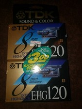 TDK 8mm Blank E-HG120 Bundle of 2 New Tapes Sealed P6-120EHG