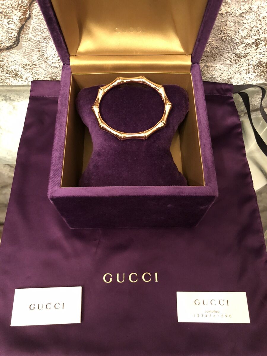 NIB GUCCI 18k Rose Gold Bamboo Small Stretch Bracelet 21.3g NIB GUCCI 18k Rose Gold Bamboo Small Stretch Bracelet 21.3g