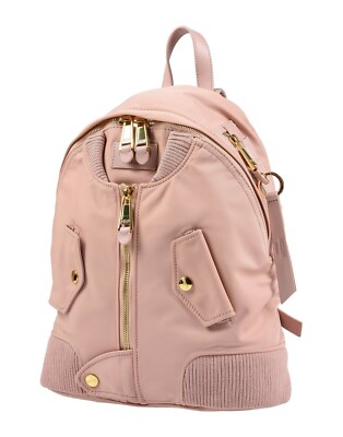 AW17 Moschino Couture Jeremy Scott Peach Bomber Jacket Backpack w/ Gold Hardware