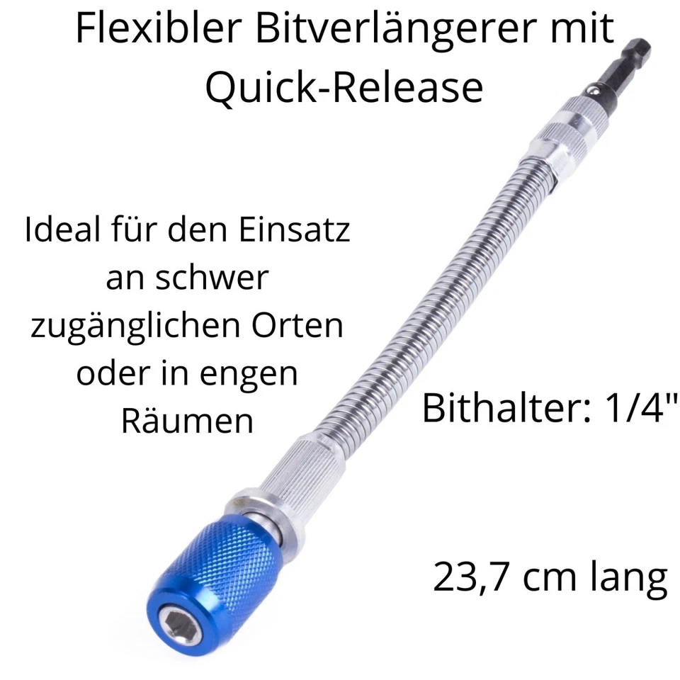 Bitverlängerung Bit-Halter Schaft Bitverlängerer 237mm Quick Release 1/4 Zoll - Bild 2 von 4