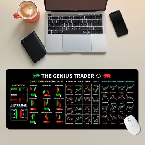 Large Non-Slip Rubber Mouse Pad with Stock Trading Candlestick & Chart Patterns - Photo 6/36