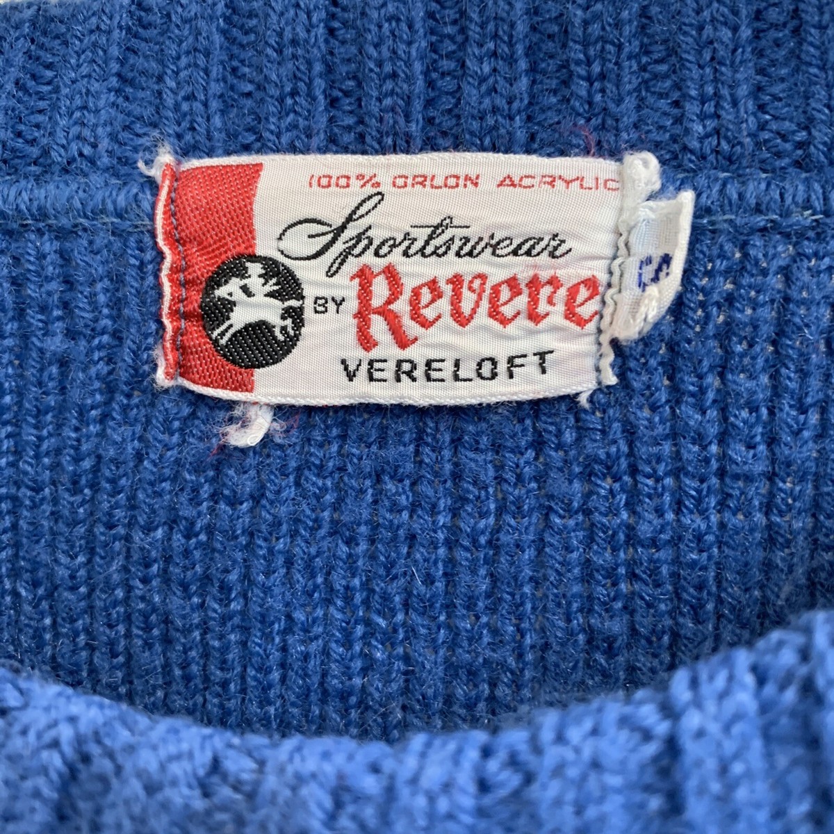 Vintage Sportswear Sweater Mens Medium by Revere Vereloft 60s Blue