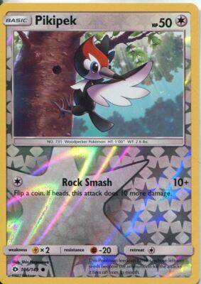 Pokemon Sun & Moon TCG Card 106/149. Pikipek Reverse Holo