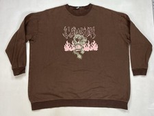 Nasty Gal L'Amour Dragon Graphic Sweatshirt Dress Women Size 10 Brown