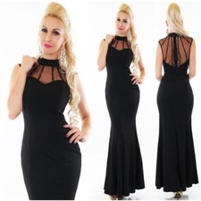 Glamour Bodenlanges Gala Abito da Sera Con Chiffon Nero #AK1306