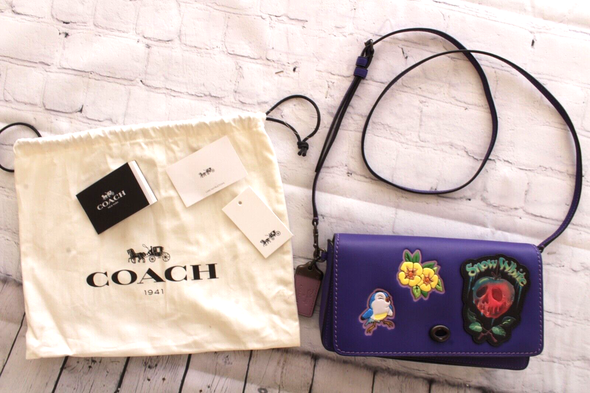 RARE Coach X Disney Dark Fairytale Snow White Purple Leather Purse