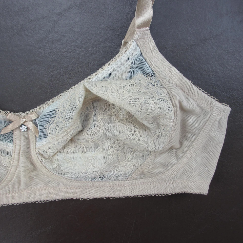 Sujetador Wacoal 36C Bronceado Encaje Inalámbrico Cierre Ajustable Espalda Foto 4 de 4