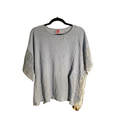 Ruby Ribbon Cornflower Blue Linen Kaftan w/ Lace Trim sz M-L