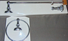 2 Pack Set Moen Vale 18" Chrome Bathroom Towel Bar Bath Robe Hook Hardware