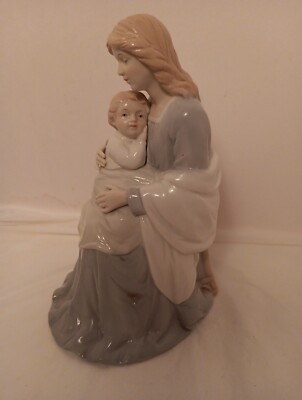 Excellent Vintage Homco Mother And Child Porcelain Figurine W/ Blue Mark #8809