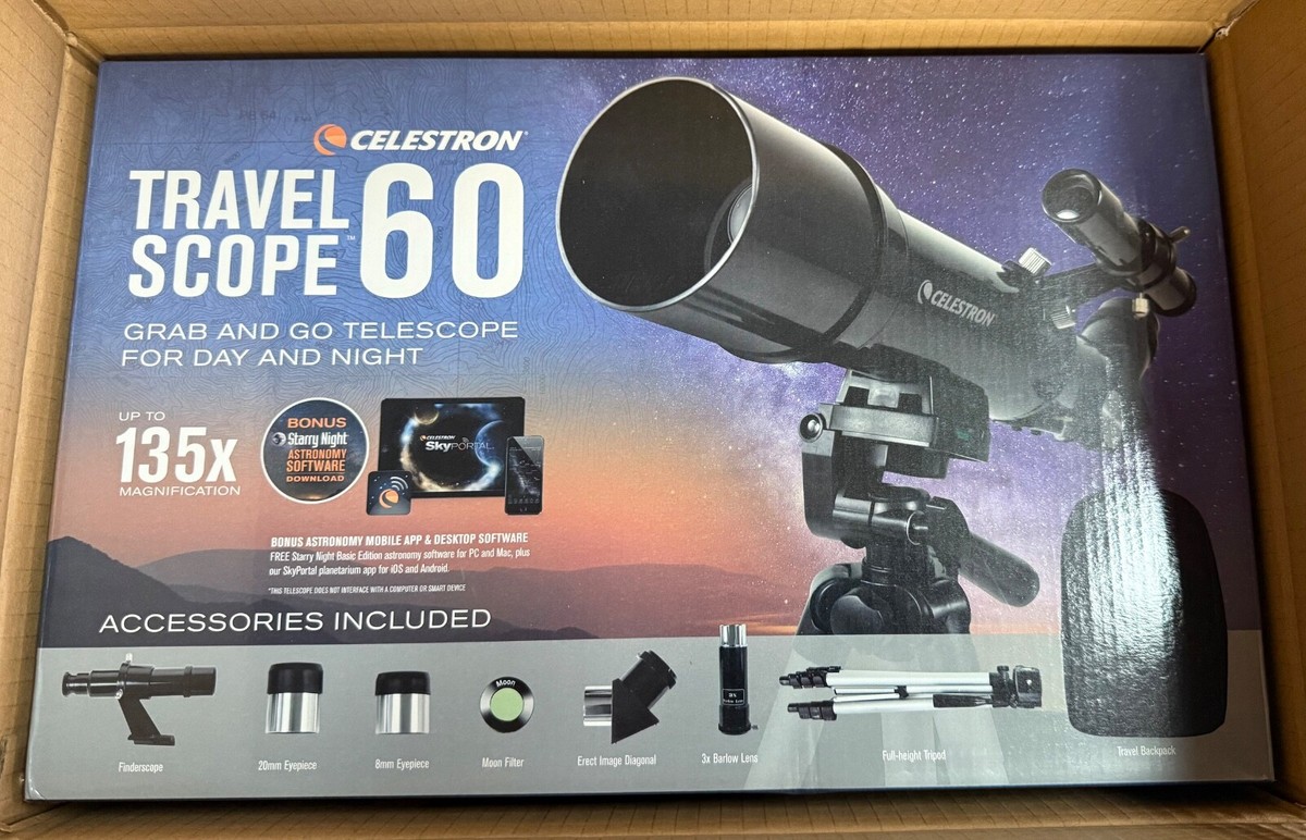 Celestron Travel Scope 60 Refractor Telescope with Tripod and