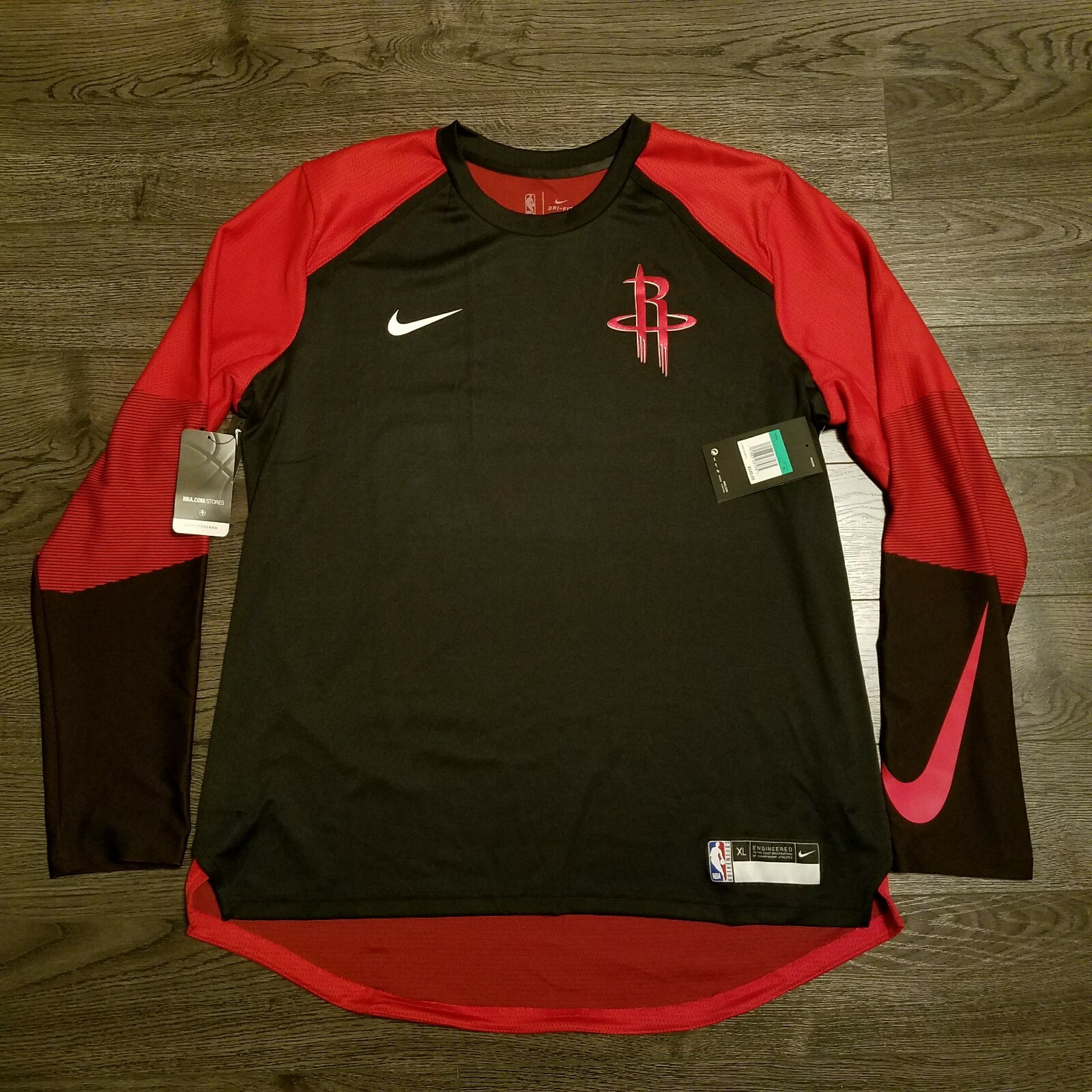 Houston Rockets Nike Nba Shooting Long Sleeve Shirt Hyper Elite Practice Mens Xl
