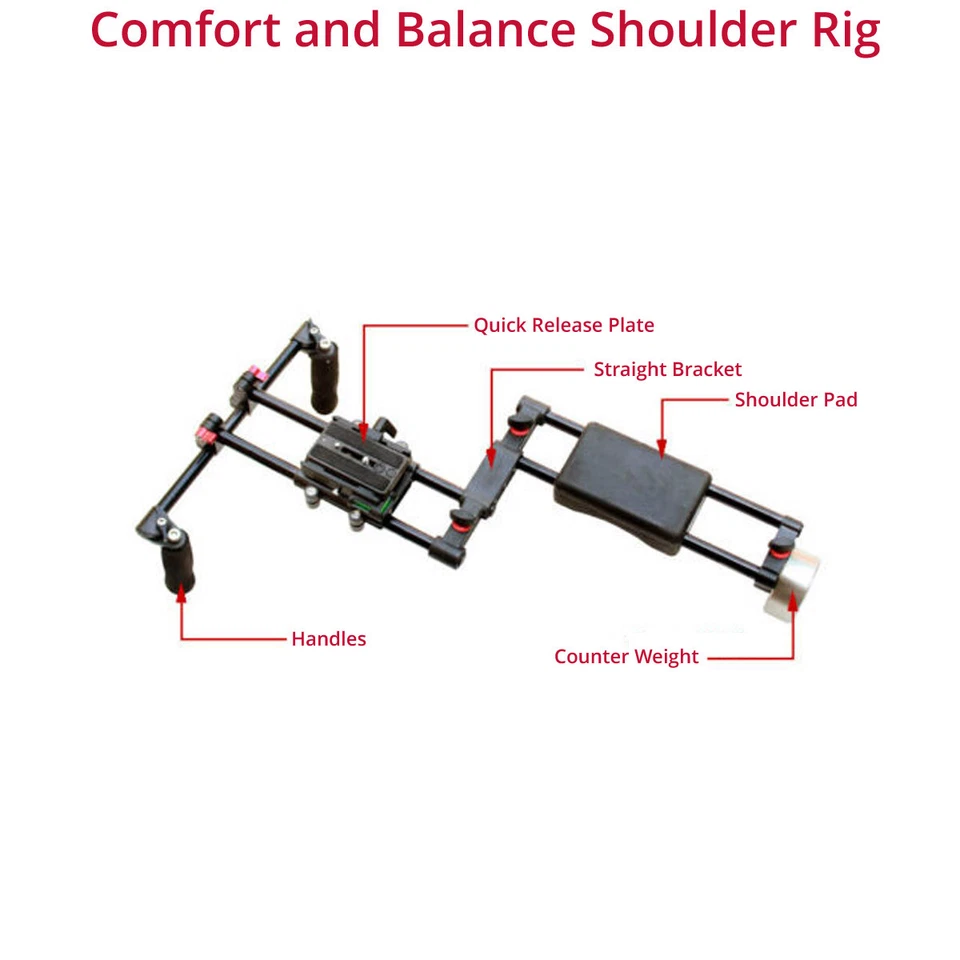 SHOOTVILLA Jaula para Cámara 9” Kit de Hombro con Swing Away Caja Mate y Sigue el Enfoque Foto 2 de 4