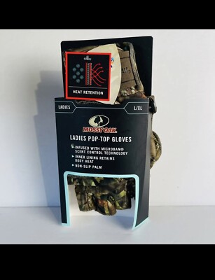 Mossy oak woman's pop top gloves hunting winter gloves L/XL