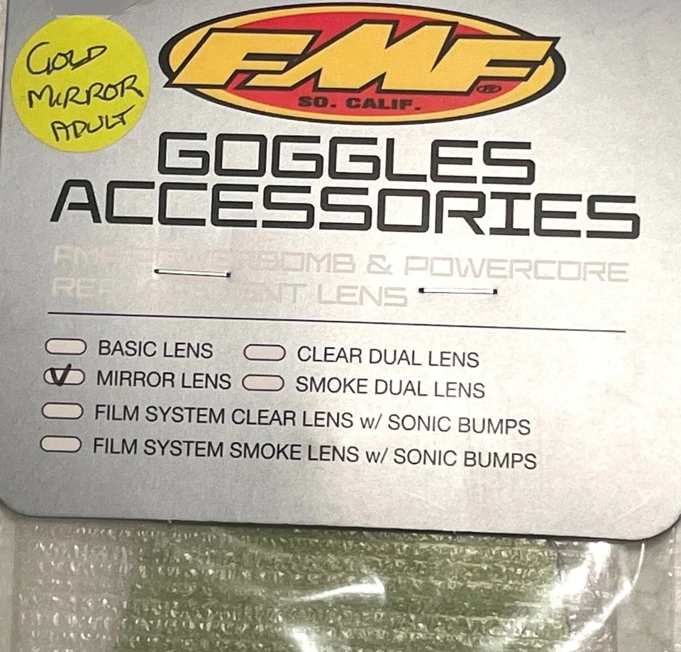 FMF PowerBomb GOLD MIRROR lens NEW Replacement MX Motocross Goggle Lens - Image 3 of 4
